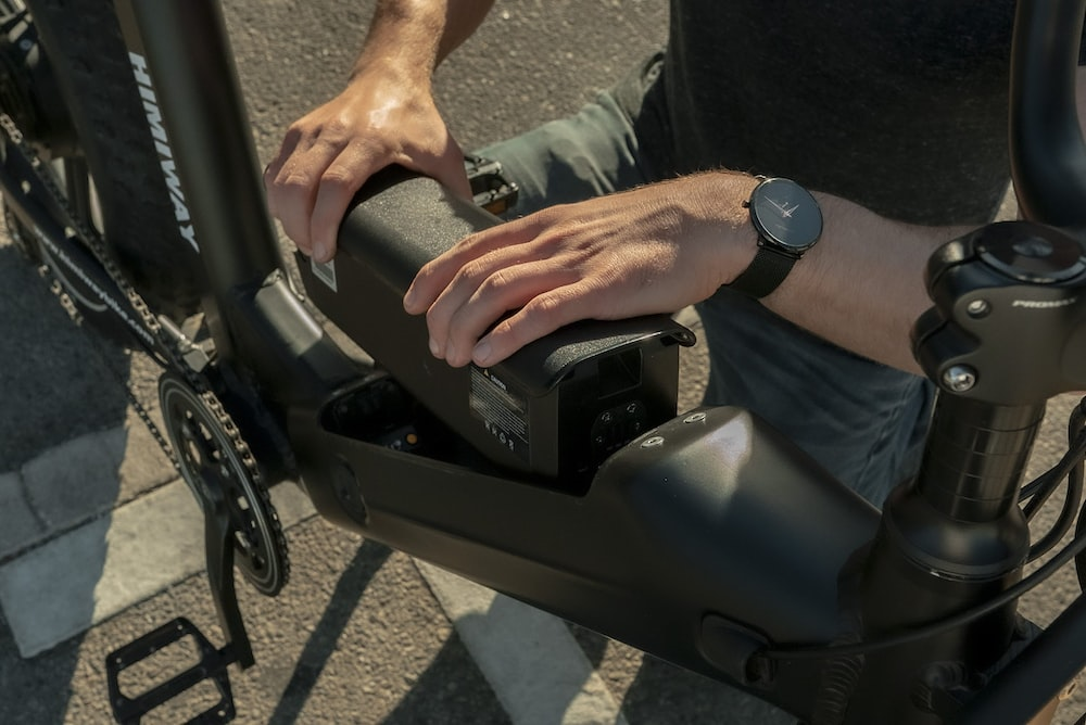 a battery in a bike. 